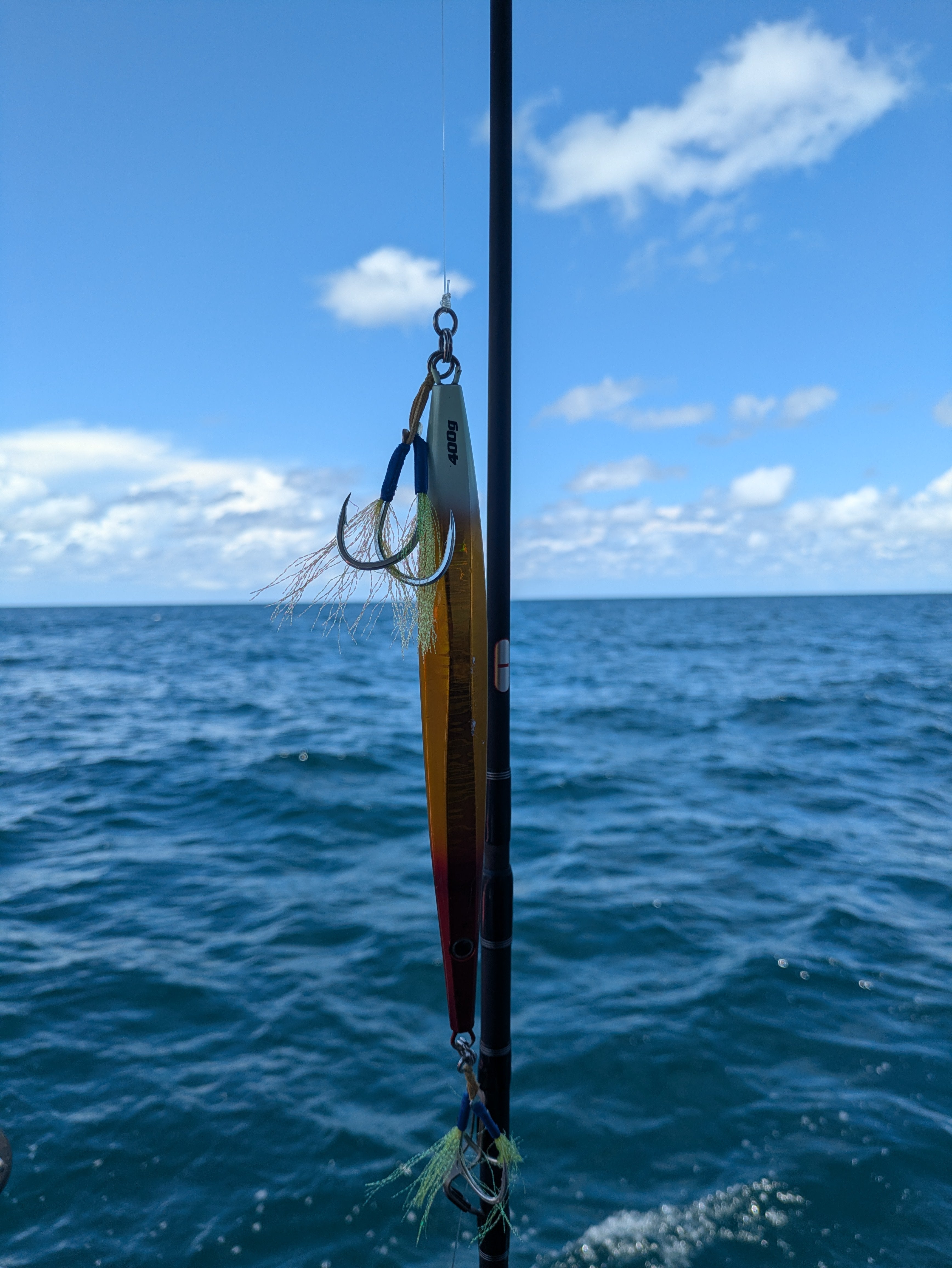 TJC101 The Taurus Slow Pitch Jig: Gold and Cooper with Glow.