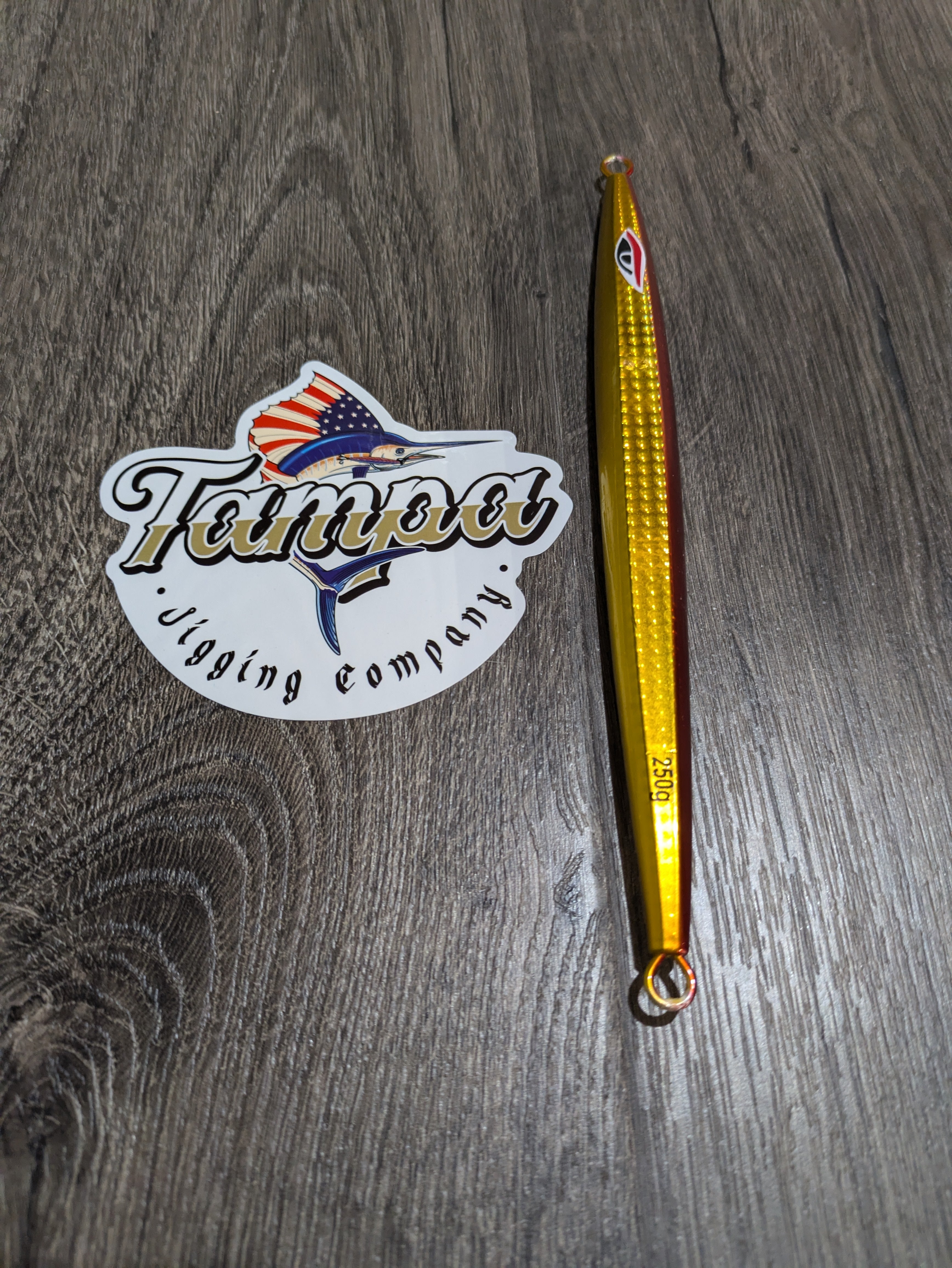 TJC500-029 Slow Pitch Jig: Copper, Gold & Silver W/Glow. AKA 