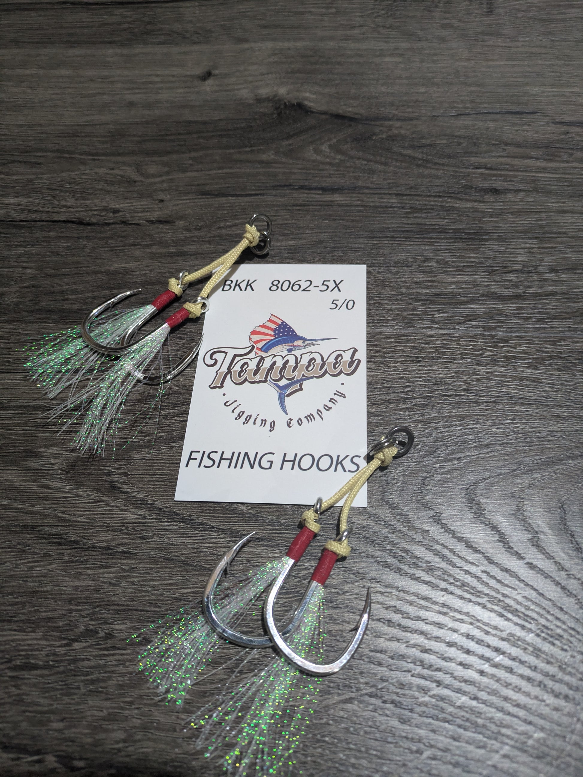 TJC'S Pro Series 2 Pack Twin Assist Hooks. With 5X Strong BKK 8062 Hoo TJC'S Pro Series 2 Pack Twin Assist Hooks. With 5X Strong BKK 8062 Hoo