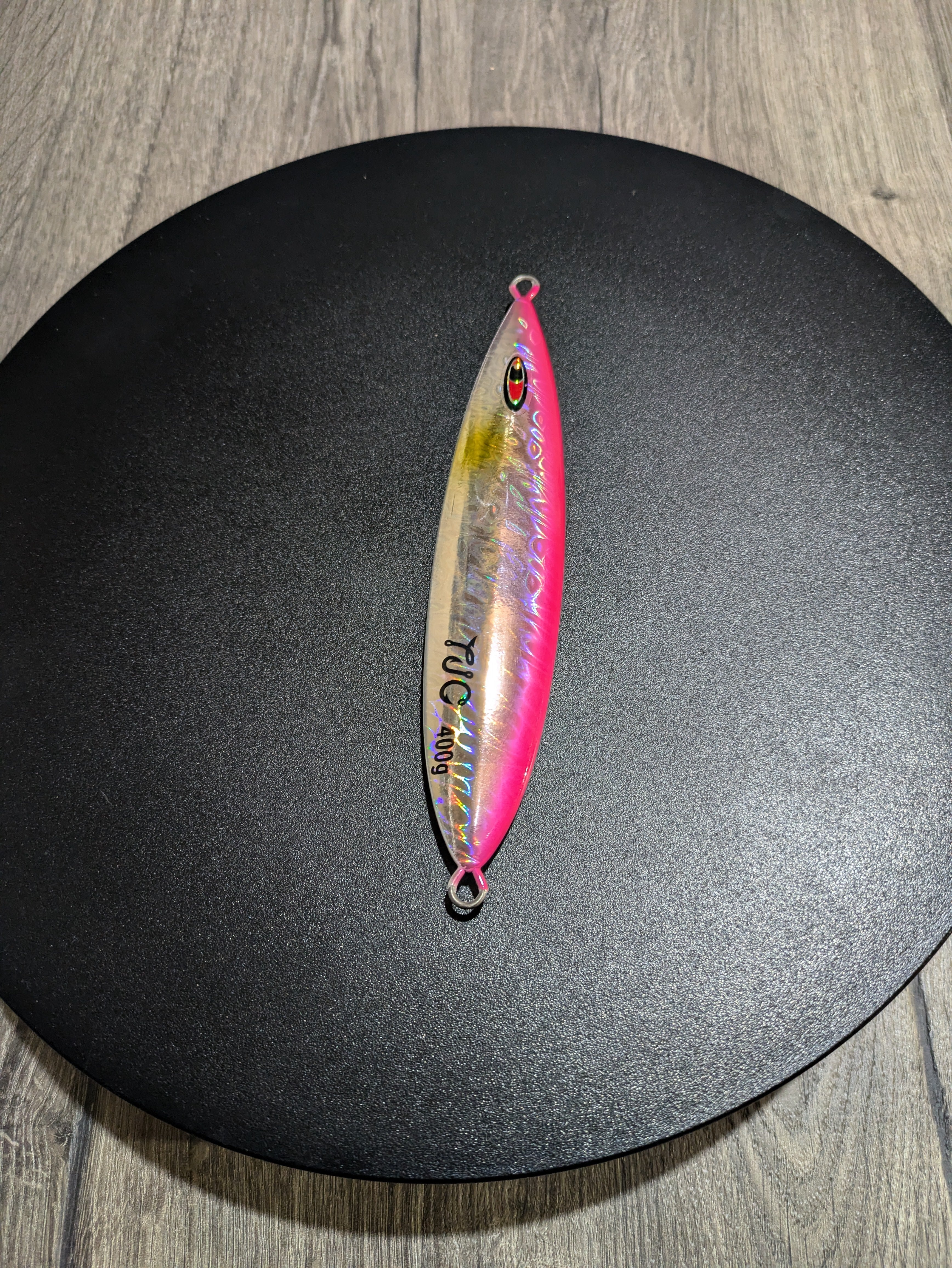 TJC200 The Goblin Slow Pitch Jig: Pink With Silver Flash and Glow