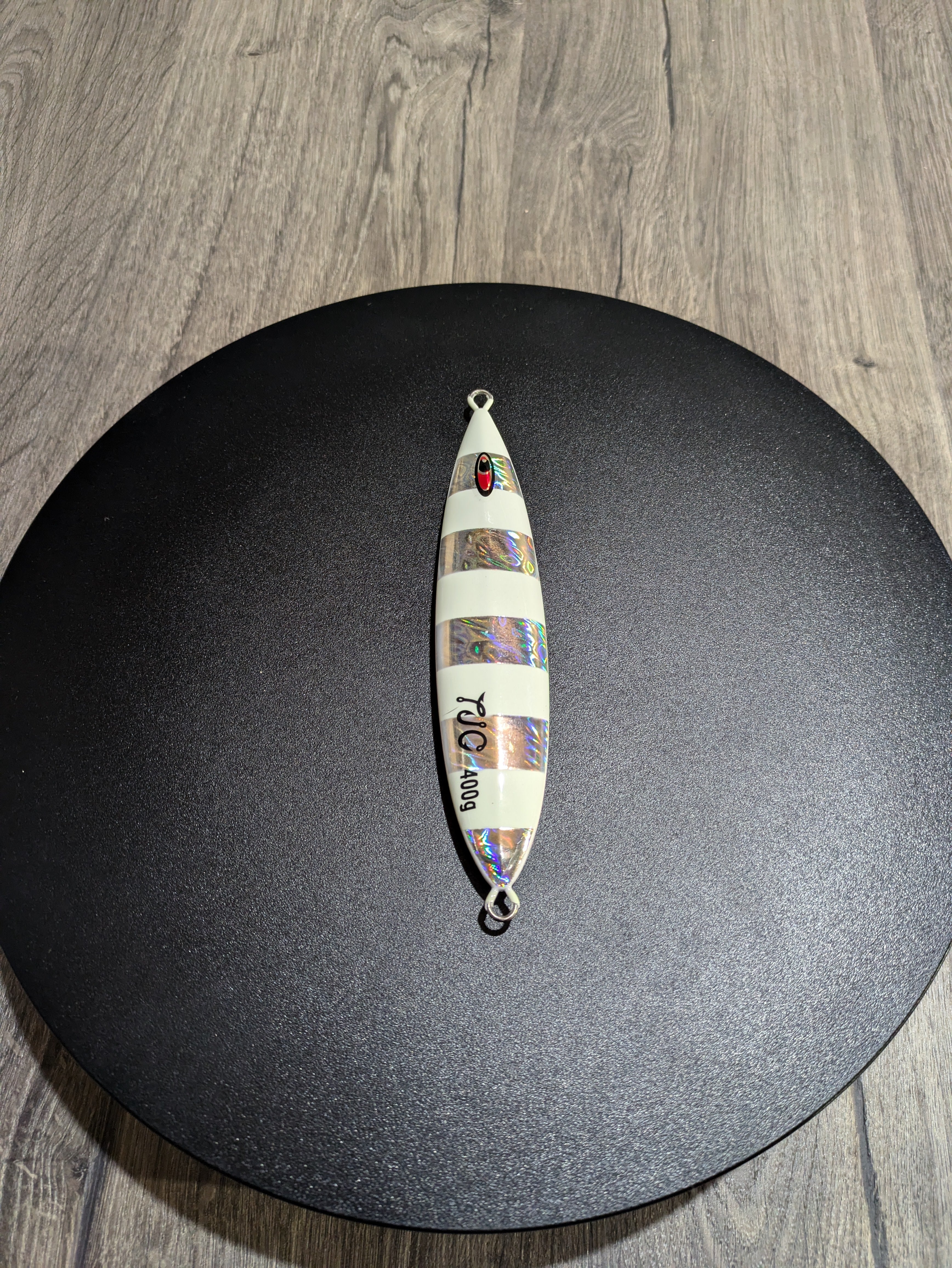 TJC400-004 Slow Pitch Jig: Silver Ghost with Glow AKA 