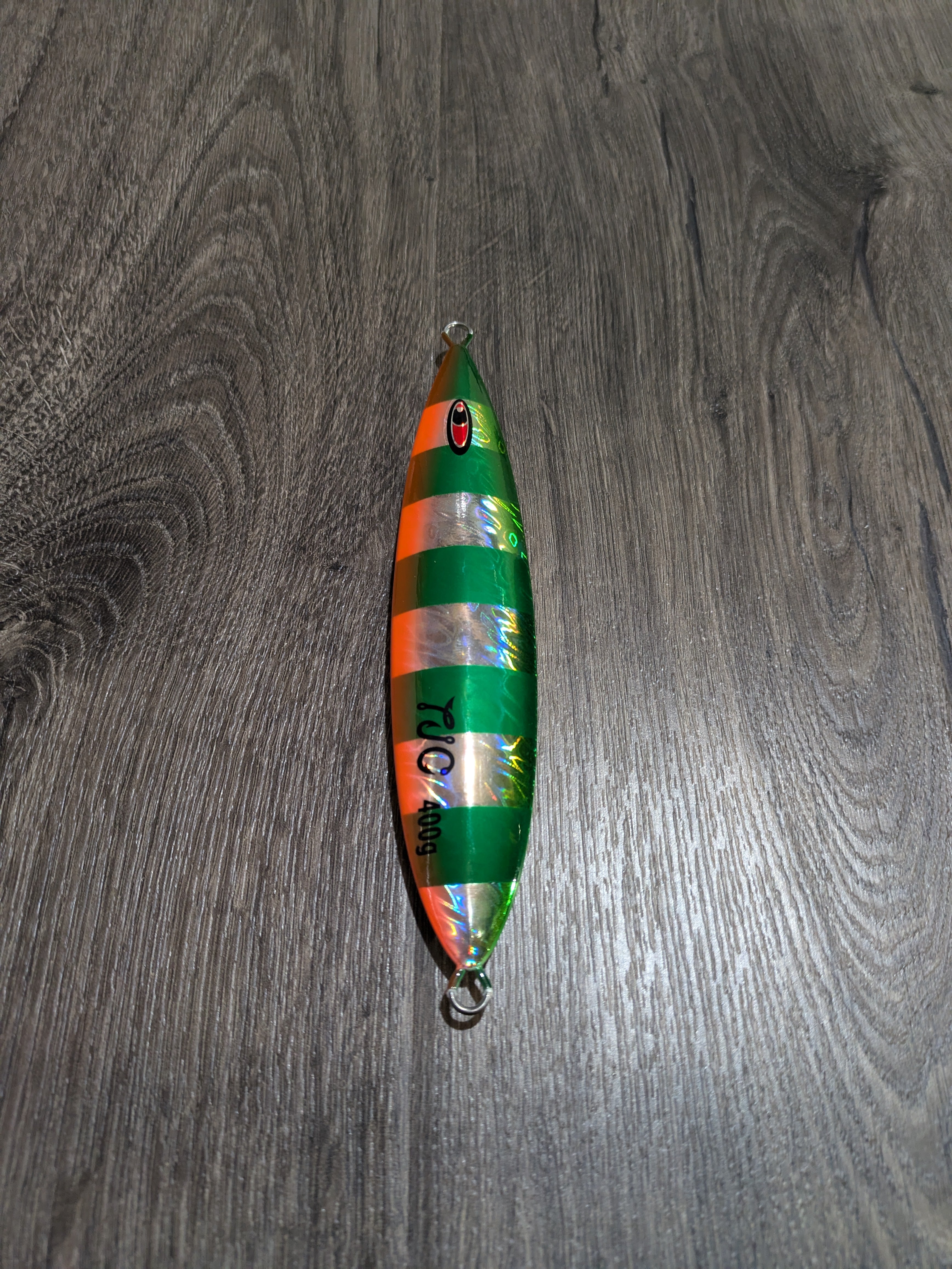 TJC200 The Goblin: Green Stripe Orange and Silver Flash with Glow