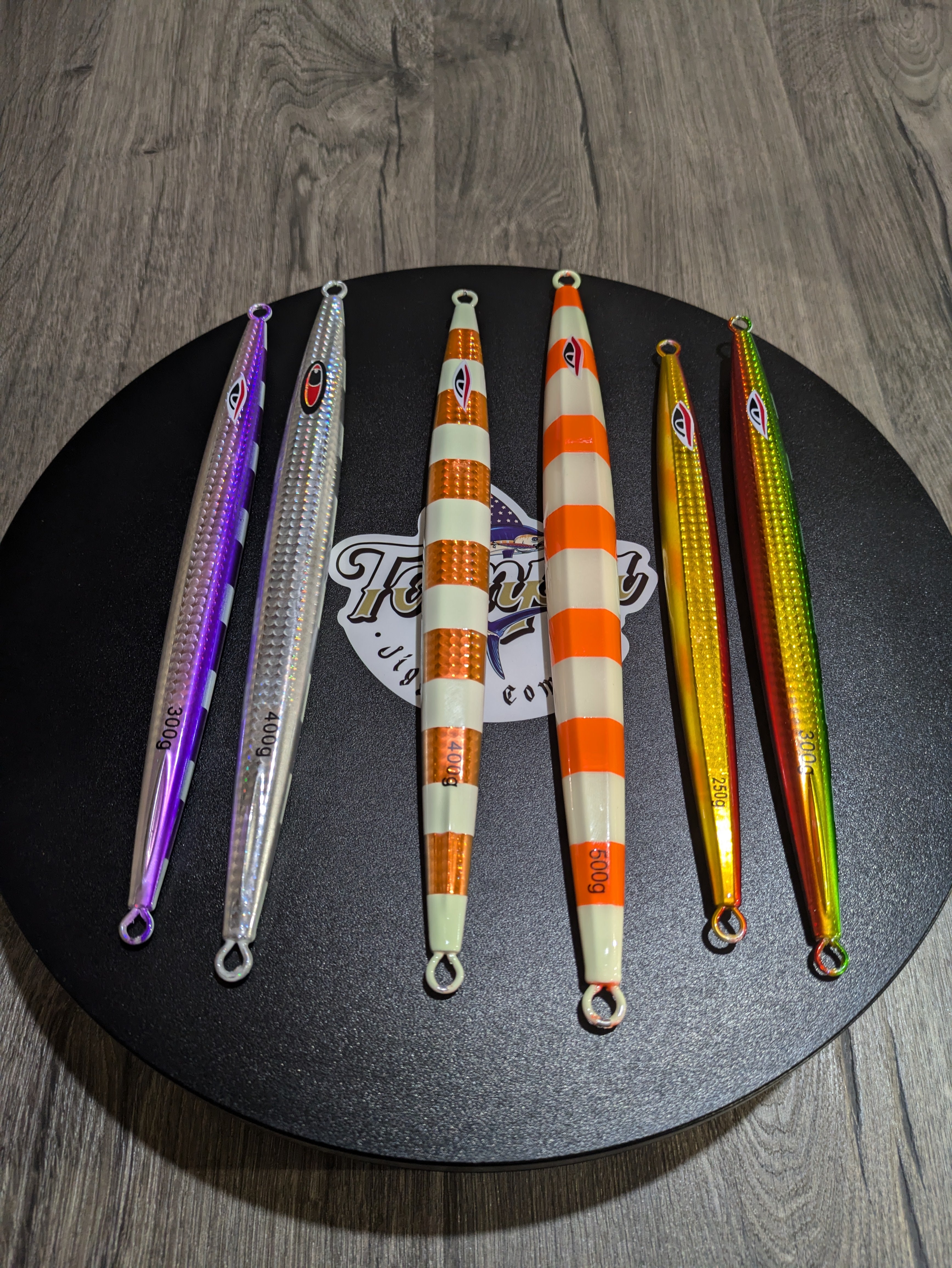 TJC500-029 Slow Pitch Jig: Copper, Gold & Silver W/Glow. AKA 