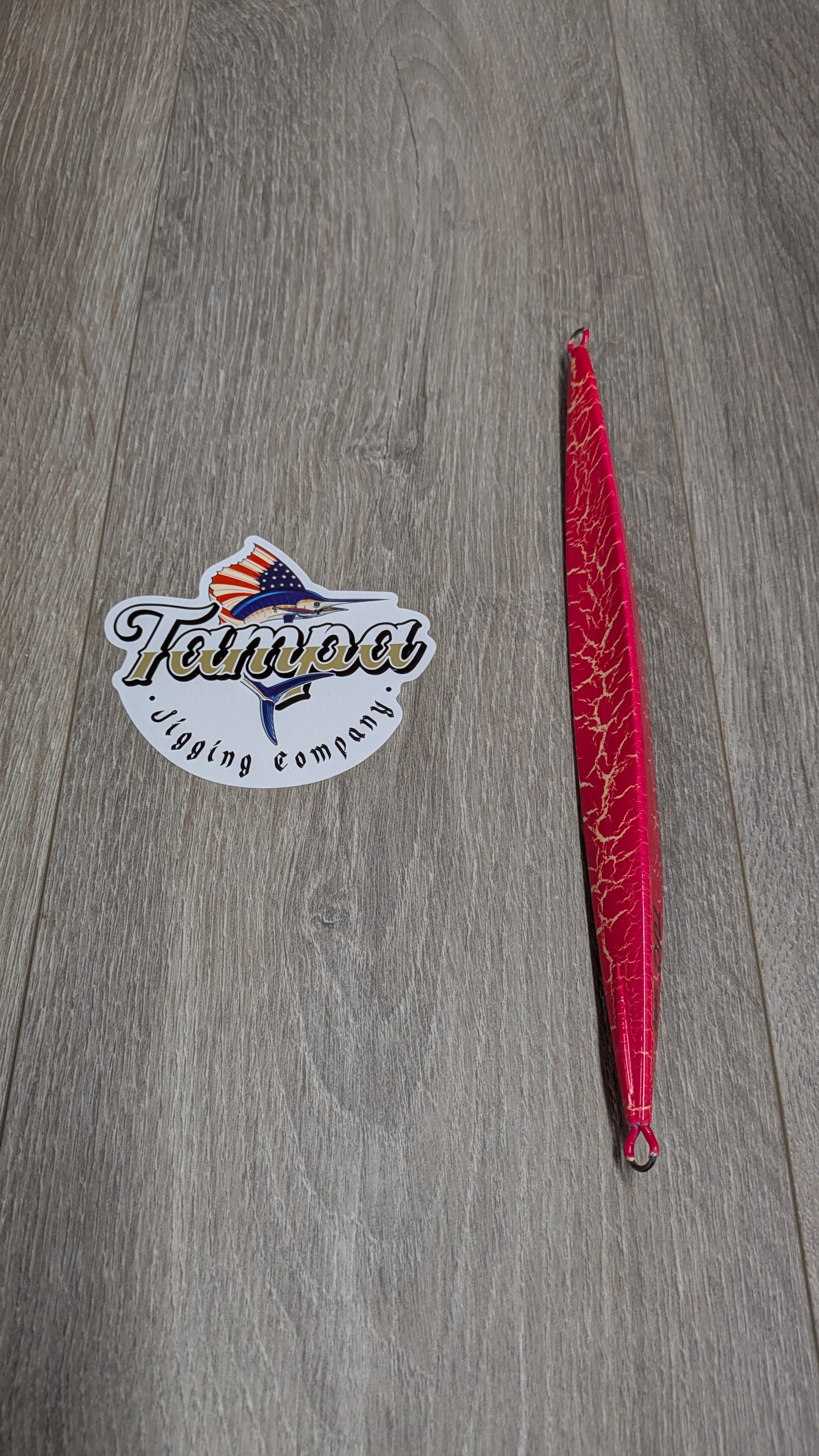 TJC500-071 Slow Pitch Jig: Pink Crackle with Glow. 