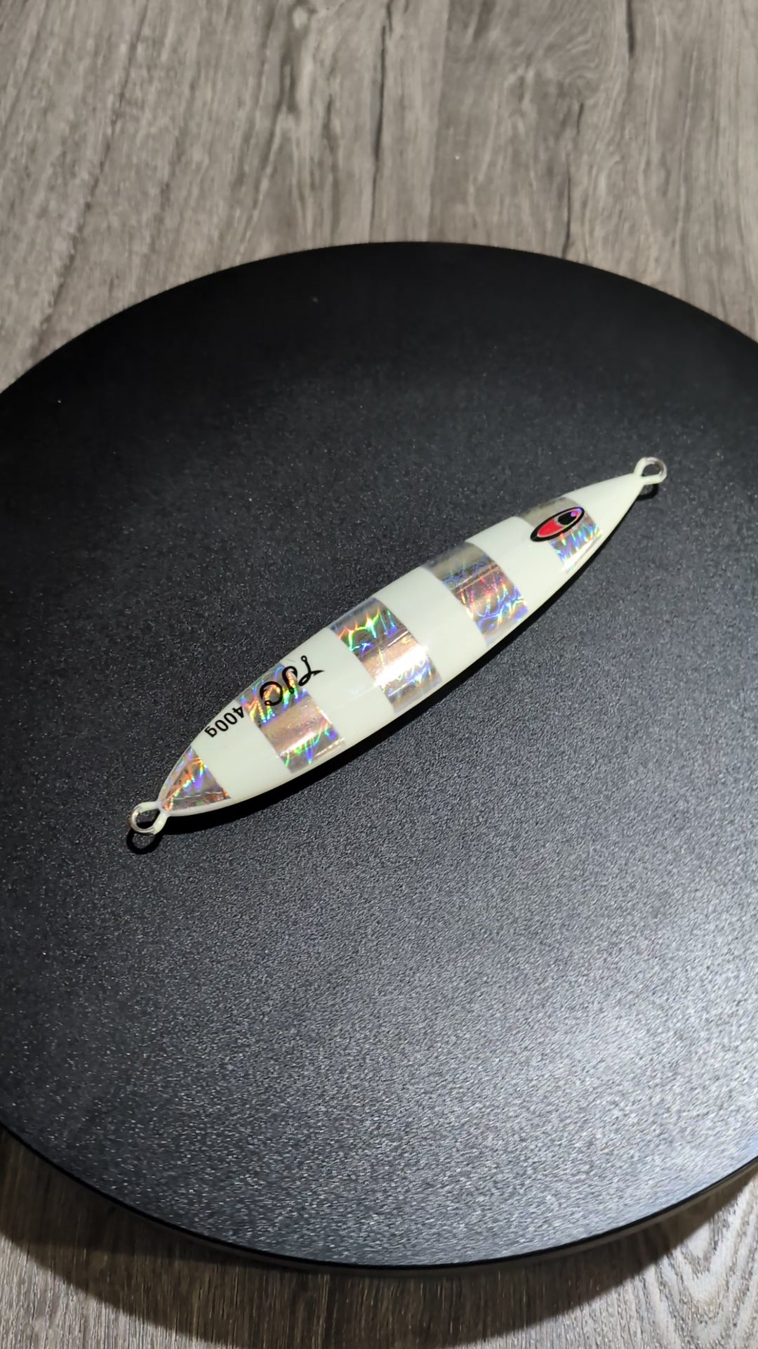 TJC400-004 Slow Pitch Jig: Silver Ghost with Glow AKA 