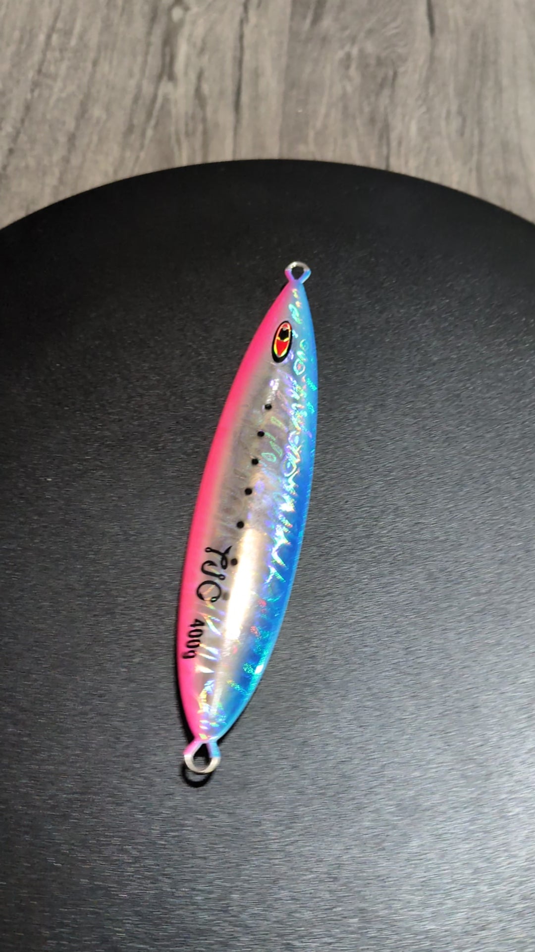 TJC400-003 Slow Pitch Jig: Pink & Blue w/Silver Flash and Glow AKA 